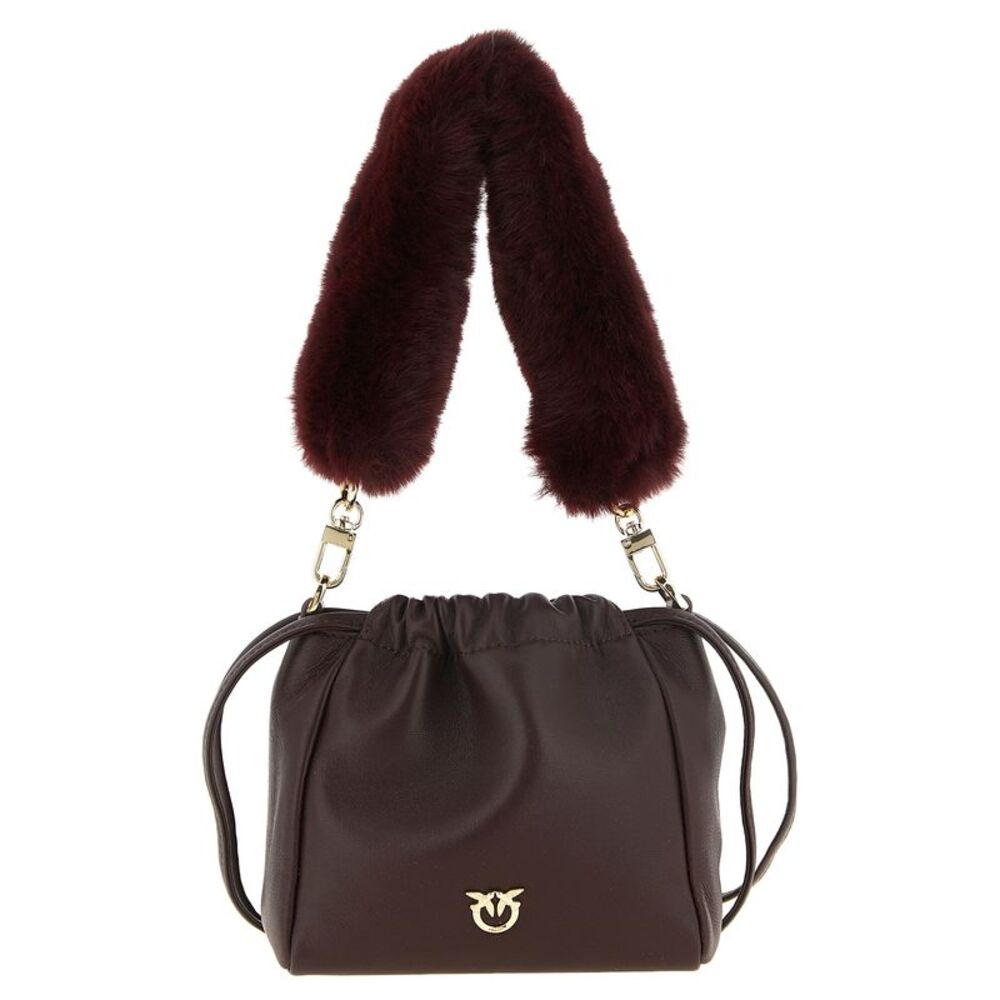 PINKO Bordeaux Lambskin Shoulder Women's Bag